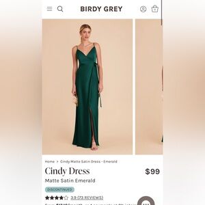 Birdy Grey Bridesmaid Green Wrap Dress *petite/short alterations!*